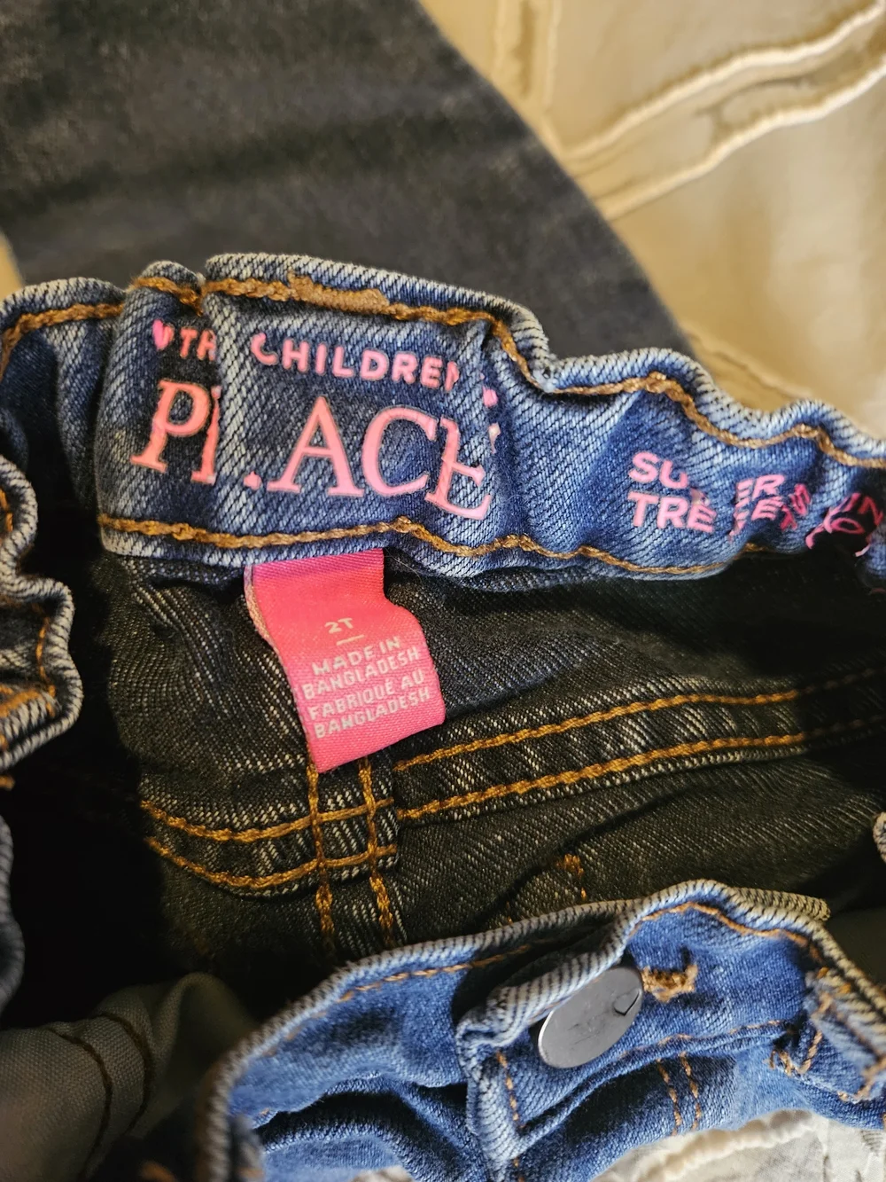 The Children's Place Girls' Blue Elastic-Waist Denim Jeans